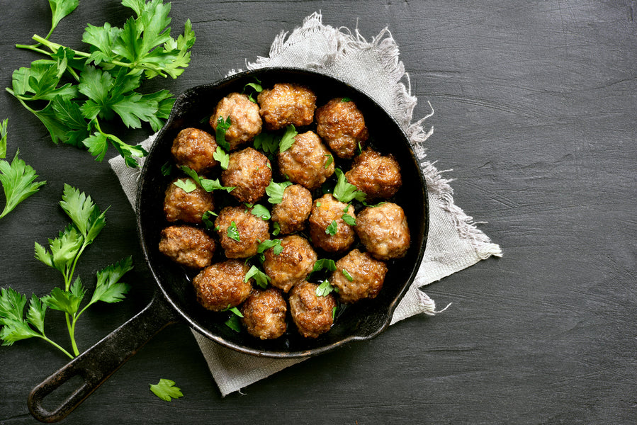 BAKED CHICKEN MEATBALLS WITH SWEET SAUCE