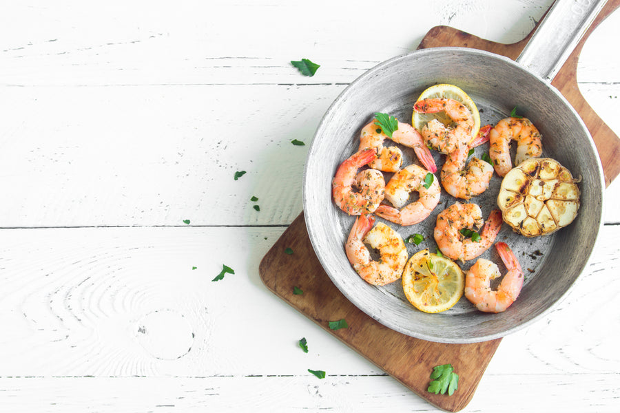 PAN FRIED LEMON GARLIC SHRIMP